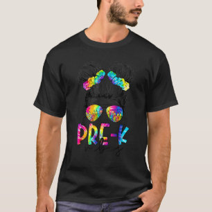 Camiseta Pré K Vibes Mensageira Rapariga De Volta Para A Pr