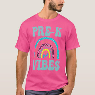 Camiseta Pré-K Vibes Professor De Pré-Escolas De Volta À Ap