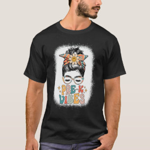 Camiseta Pré K Vibes Retro Professor Pré-Jardim de Infância