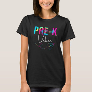 Camiseta Pre K Vibrações Dia de Apreciação de Tie Dye Volta