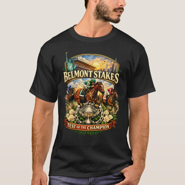 Camiseta Preakness Stakes não, é Belmont Stakes (Frente)