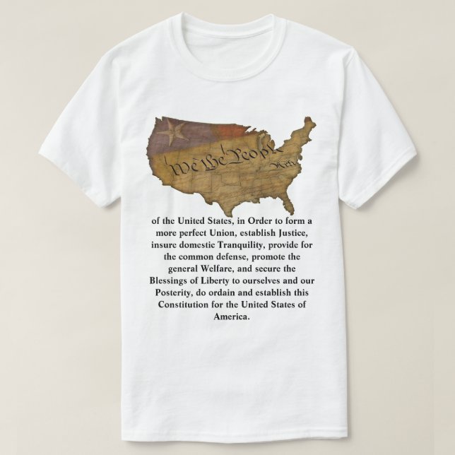 Camiseta Preâmbulo da Constituição dos Estados Unidos (Frente do Design)