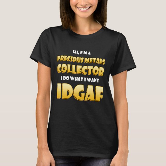 Camiseta Precioso Metals Collector Stack Dourado Silver Cob (Frente)