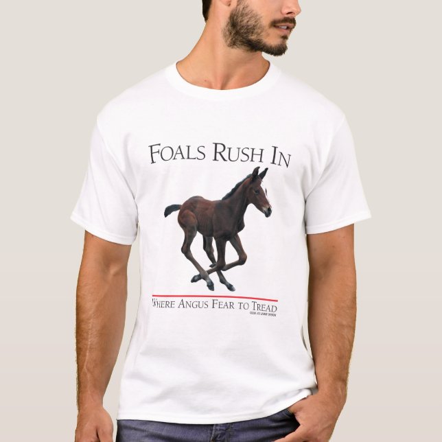 Camiseta Precipitação dos potros em onde medo de Angus ao (Frente)