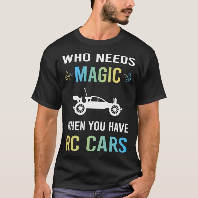 Camiseta Precisa de carros de carro RC mágico (Frente)