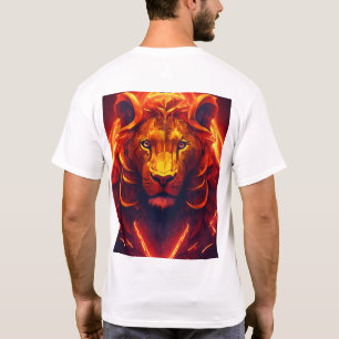 Camiseta "Precisão majestosa: emblema de leão geométrico"