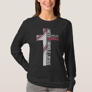 Camiseta Preciso De Beisebol E Jesus Mãe Dotando Cruz Crist