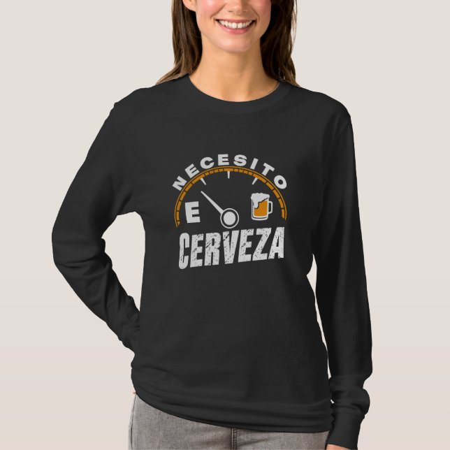Camiseta Preciso de cerveja mexicana engraçada. (Frente)