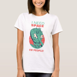 Camiseta Preciso de Espaço Carinha de Alien Engraçado Fazen