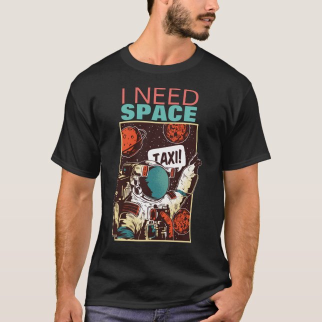 Camiseta Preciso De Espaço - Invertido Espacesuit Taxi (Frente)