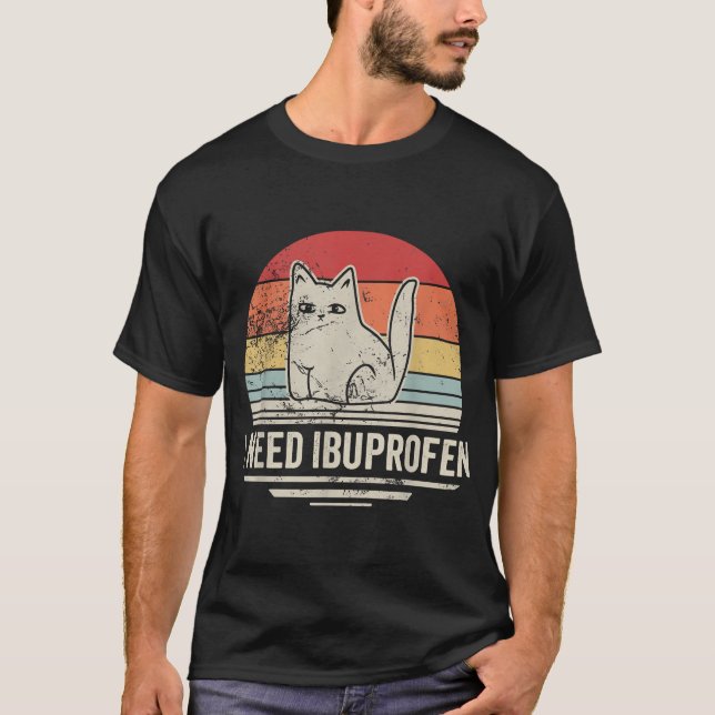Camiseta Preciso De Ibuprofeno Gato Humor (Frente)