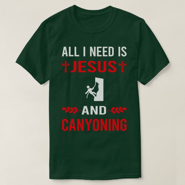 Camiseta Preciso De Jesus E Canyon Canyon Canyoneering (Frente do Design)