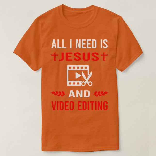 Camiseta Preciso De Jesus E Editor De Vídeo (Frente do Design)