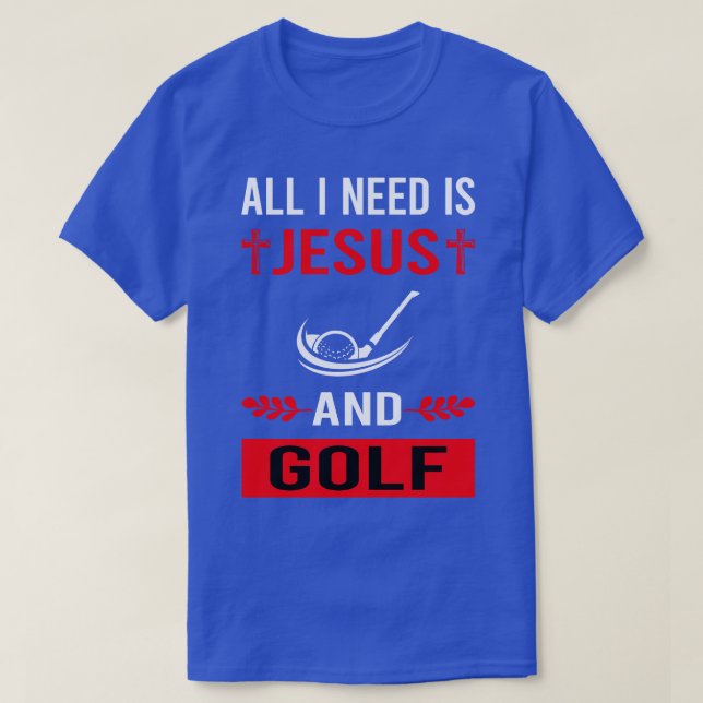 Camiseta Preciso De Jesus E Golfe De Golfe (Frente do Design)
