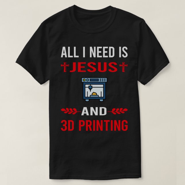 Camiseta Preciso De Jesus E Impressora 3D (Frente do Design)