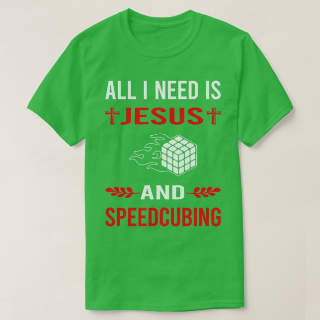Camiseta Preciso De Jesus E Speedcube Speedcube (Frente do Design)