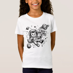 Camiseta Preciso de Mais Espaço Gato Astronauta Engraçado
