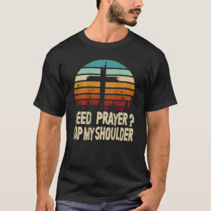 Camiseta Preciso De Oração Bata No Meu Ombro Jesus Vintage