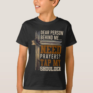 Camiseta Preciso de Oração Toque Meu Ombro Homens Mulheres 