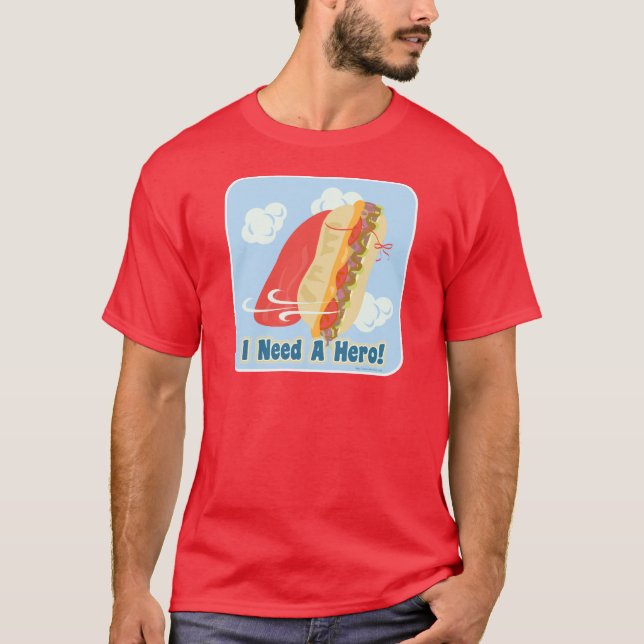 Camiseta Preciso De Um Motto De Toon Sanduíche Hero-Diverti (Frente)