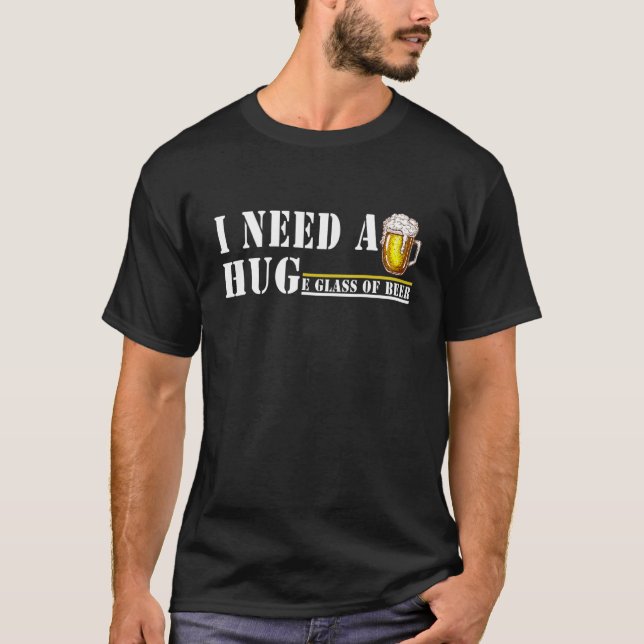 Camiseta Preciso De Um Vidro Enorme De Cerveja (Frente)