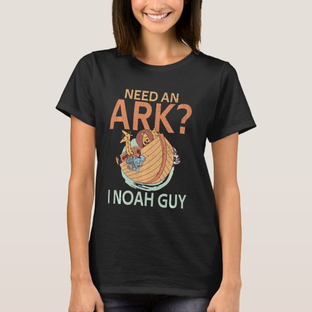 Camiseta Preciso De Uma Arca, Eu Noah Cara Humor Engraçado. (Frente)