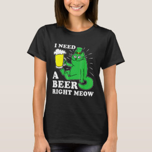 Camiseta Preciso De Uma Cerveja Certa... Gato De Dia de São
