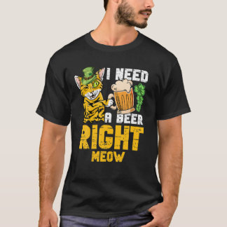 Camiseta Preciso De Uma Cerveja Direta De Gatos De Gato E R