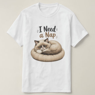 Camiseta Preciso de uma Soneca – Coleção Gato Malhumorado
