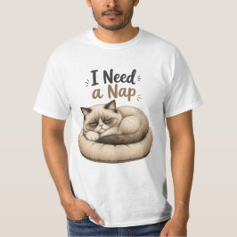 Camiseta Preciso de uma Soneca – Coleção Gato Malhumorado