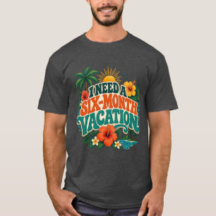 Camiseta Preciso de umas Férias de Seis Meses Floral Tropic