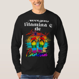 Camiseta Preciso de Vitamina C Cancun México Vacation Beach
