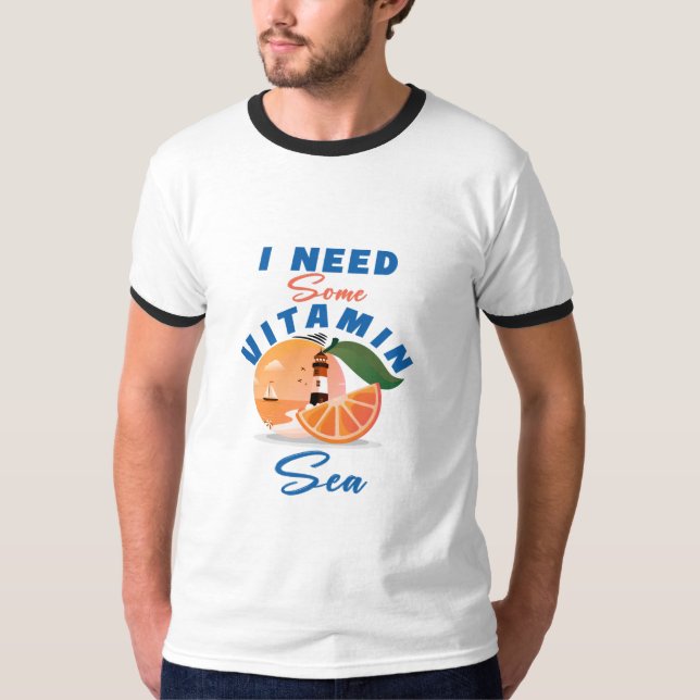Camiseta Preciso de vitamina no mar (Frente)