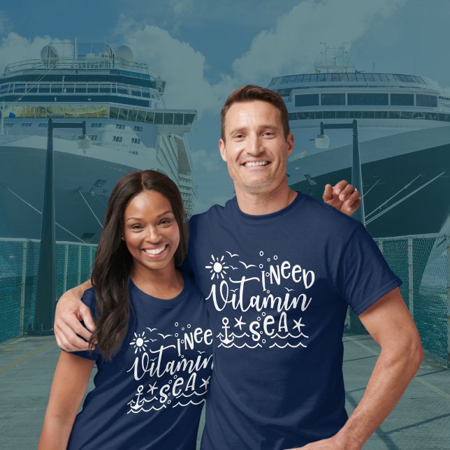 Camiseta Preciso de vitamina no mar (Fun Cruise Shirt for anyone that needs more Vitamin Sea)