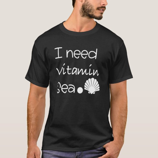 Camiseta Preciso De Vitamina Sea Beach Side Summer (Frente)