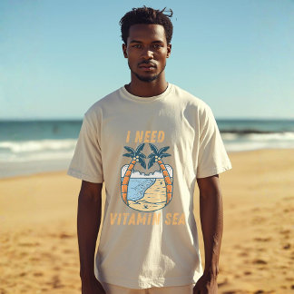 Camiseta Preciso do Mar como uma Vitamin | Citação de Aman
