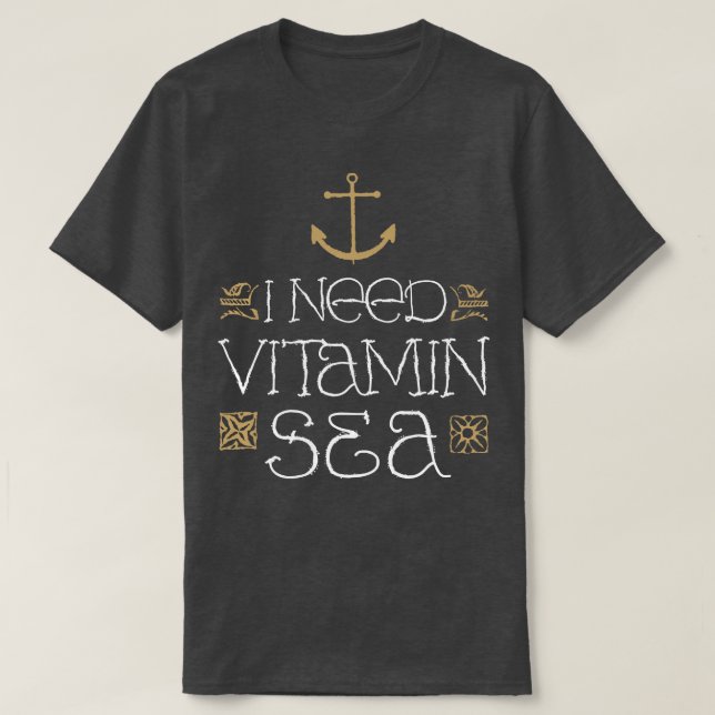 Camiseta Preciso do Mar de Vitamina por Tobe Fonseca (Frente do Design)