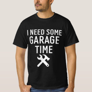 Camiseta Preciso do meu tempo na garagem humor engraçado de