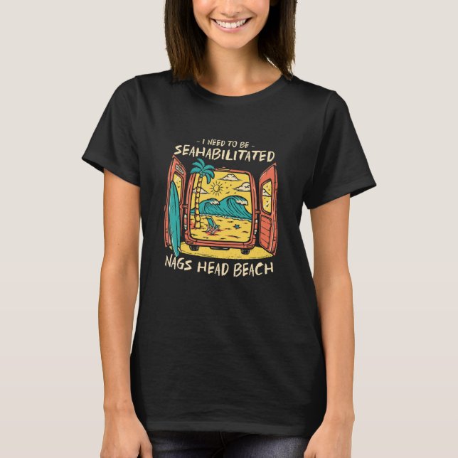 Camiseta Preciso Estar Salgado Nags Head Beach Summer (Frente)