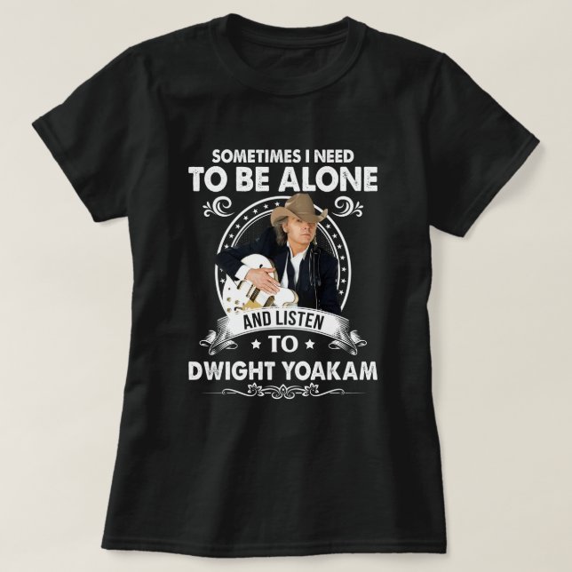 Camiseta Preciso ficar sozinho e ouvir música de Dwight Yoa (Frente do Design)