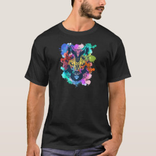 Camiseta Predador Colorido Amante do Lobo Floresta Animal V