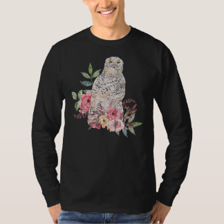 Camiseta Predator Bird Forest Rosas Flores Animais Coruja 1
