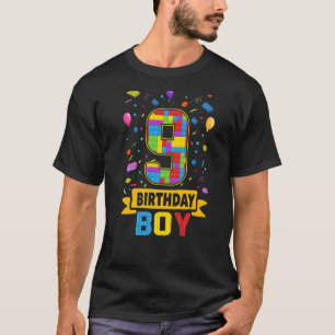 Camiseta Prédios com 9 anos Blocos Nove Aniversário