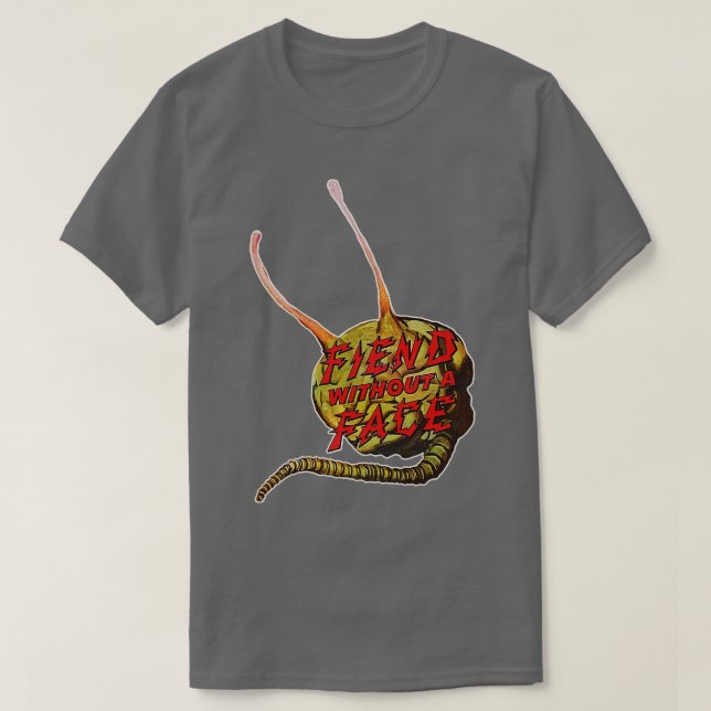 Camiseta Preencher sem um horror clássico de culto facial (Frente do Design)