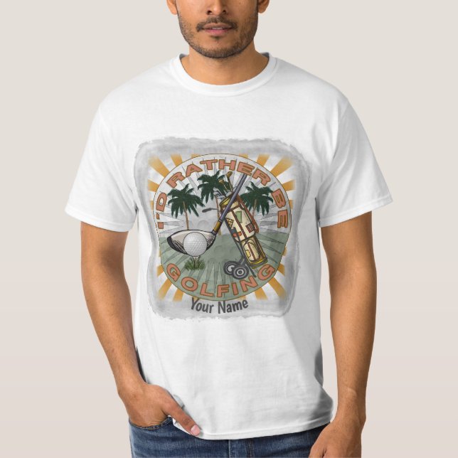 Camiseta Preferencialmente A Jogar Golfe (Frente)