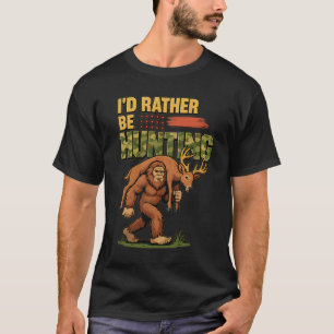 Camiseta Preferencialmente Caçando Camo Deer Bigfoot Sasqua