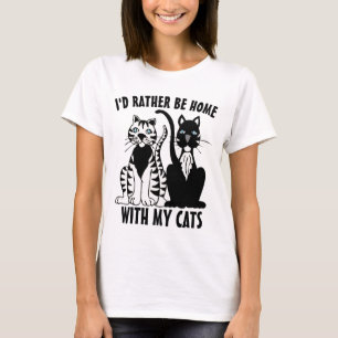 CAMISETA PREFERENCIALMENTE DE GATO ESTARÁ EM CASA COM MINH