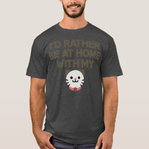 Camiseta Preferencialmente Id Estará Em Casa Com Meu Gato