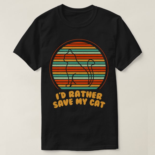 Camiseta Preferencialmente Id Salva Meu Gato Amigos Gato Ga (Frente do Design)
