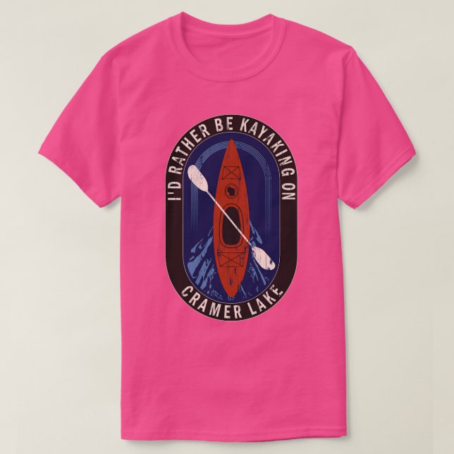 Camiseta Preferencialmentes Id Estarão Kayaking No Lago Cra (Frente do Design)